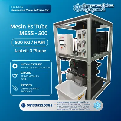 Mesin Es Kristal Tube 500 Kg Produksi Sampoerna Prima Refrigeration