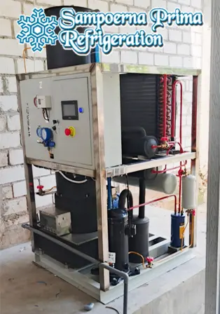 Mesin es tube kapasitas 500 kg 1 phase produksi Sampoerna Prima Refrigeration