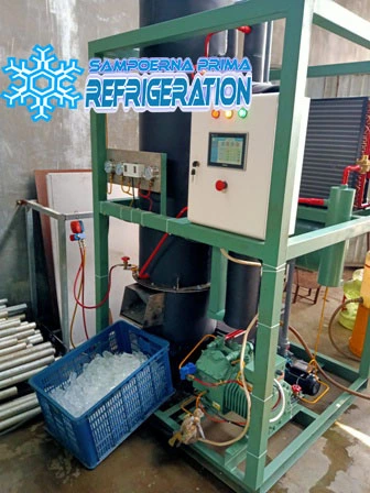 Mesin es tube kapasitas 500 kg produksi Sampoerna Prima Refrigeration